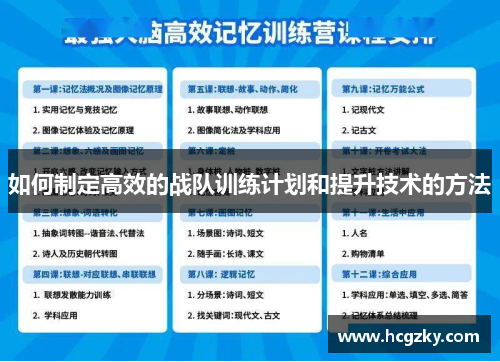 如何制定高效的战队训练计划和提升技术的方法